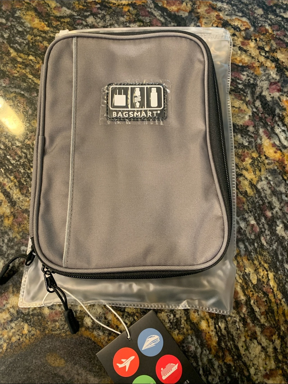 Bagsmart Gray Travel Organizer Pouch for electronic cables